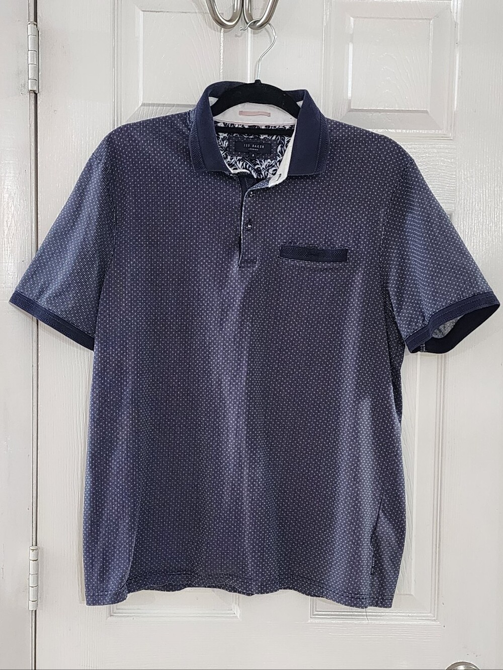Ted Baker London Men’s OUTBAK Geometric Print Polo Shirt - Size 5 (XL)